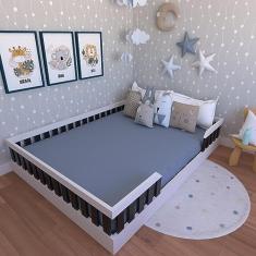 Cama Infantil Montessoriana Cori Yescasa Branco/preto
