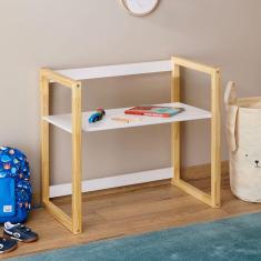 Mesa Infantil Desenho Regulável Madeira Montessoriana Suza Natural Branco