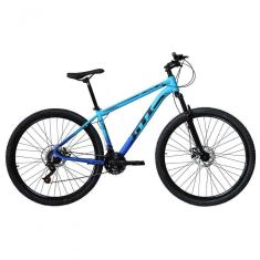 Bicicleta Aro 29 Gti Roma Alumínio 21v Freio A Disco Garfo Suspensão - Azul-azul Tam.17