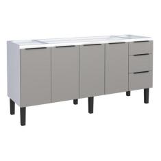 Gabinete Armário Cozinha Jupter 2.00 Mt 100% Aço P/ Pia -Balção 200 cm