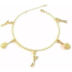 Pulseira Cabeleireira Escova Tesoura Beleza Folheado 18k - Milena Folh