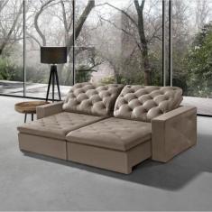 Sofá Rio Branco Modular 5 Lugares 2.50 MT Retrátil e Reclinável Veludo