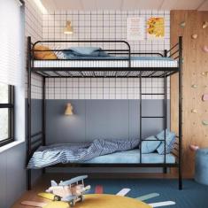 Beliche Solteiro em Ferro James 201cm X 190cm 96cm - Camas e Beliches