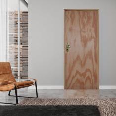 Kit Porta de Madeira 210x60cm Batente 14cm Fechadura Golf Rodam