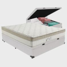 Cama Box Baú com Colchão de Molas Ensacadas Pillow In Anjos King Best Casal 138cm Branco