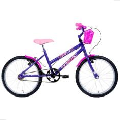 Bicicleta Infantil Aro 20 Tridal Girl MTB com Cestinha e Paralamas (Lilás)