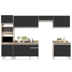 Cozinha Modulada 6 Módulos Composição 8 Castanho-preto - Lumil Móveis
