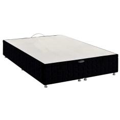 Cama Box Baú Casal Bordado Black (138x188x35) - Anjos
