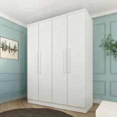 Guarda-Roupa Solteiro Amsterdam 4 Portas 2 Gavetas Neve - Tcil Móveis,