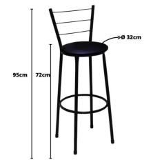 Banqueta Alta Banco Com Encosto Para Balcão Bancada Bar Cozinha Bistro