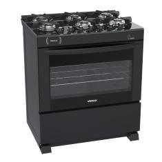 Fogao a Gas 6 Bocas Venax Delplus Vitreo BL Preto