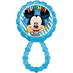 Brinquedo Mordedor E Chocalho Mickey Baby Azul