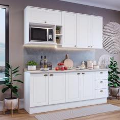 Cozinha Compacta 5 Peças com Balcão Para Cooktop Branco/Calcare