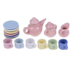 Miniaturas Dining Ware - Conjunto de Xícara de Chá de Porcelana Para Casa de Bonecas