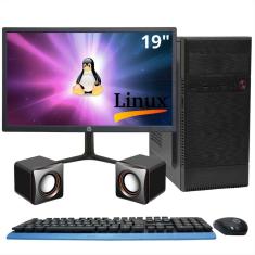 Computador Completo Intel® i3-550, 8GB, SSD 240GB - Kit Teclado e Mouse, Caixa de Som, Monitor 19 - Linux