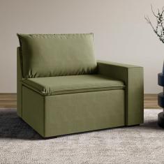Sofá Modular com Braço Direito 105cm Zen Cabecasa Madeiramadeira Verde Salvia