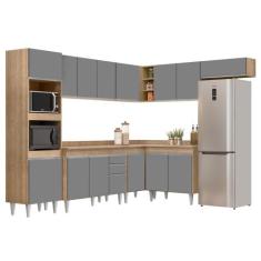 Armário de Cozinha Modulada de Canto 8 Peças CP02 Balcão com Tampo Cas