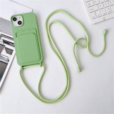 Capa de telefone com alça crossbody para iPhone 15 14 13 12 11 Pro Max SE X XR XS Max 7 8 Plus Capa de silicone líquido, GR, para iPhone 7 8 Plus
