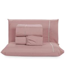 Jogo de Lençol Queen Micropercal Elegante 200 Fios Ponto Palito 4 Peça