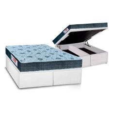 Cama Box Baú King: Colchão Espuma D45 Orthoflex Comfortpedic Line + Base CRC Courano White (193x203)