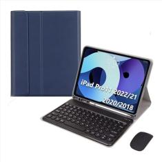 Teclado Redondo + Mouse + Capa Para 2022/2021/2020/2018 iPad Pro 11 Polegadas