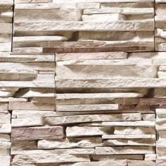 Papel De Parede Pedras E Tijolos Claros Areia Fina Adesivo - LRP