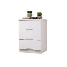 Mesa Cabeceira Londres c/ 3 Gavetas Branco - Europa