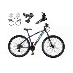 Bicicleta Aro 29 Ksw Xlt Alumínio 24v Câmbios Shimano Tz Freios a Disco Hidráulicos Garfo Suspensão-Unissex