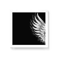 Arte Maníacos Quadro Decorativo Asas - 50x50cm (Moldura em laca branca)