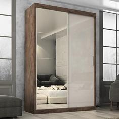 Guarda Roupa Roma 2 Portas Corre 2gav C/Esp Chocolate/off White