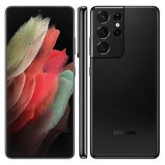 Smartphone Samsung Galaxy S21Ultra 5G Preto 256GB, 12GB RAM, Tela Infinita de 6.8”, Câmera Traseira Quádrupla, Android 11 e Processador Octa-Core