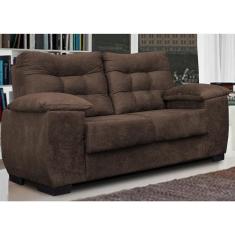 Sofá Luxemburgo 2 Lugares 1,52m Tecido Suede Café