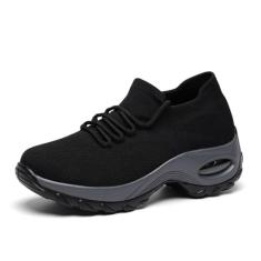Tenis Feminino Casual Casuais Academia Calçados Caminhada Antiderrapante Corrida Tênis (38,Black(Preto))