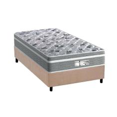 Cama Box Solteiro: Colchão Molas Probel MasterPocket Ensacadas ProDormir Evolution + Base CRC Suede Bege(88x188)