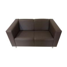 Sofá Nilo Sala Recepção 2 Lugares - Marrom - Cor: Marrom