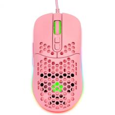 Mouse Gamer Vx Gaming Void Com Led Rgb Rosa 7600 Dpi Cabo Usb