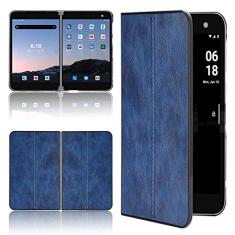 Capa adequada para Microsoft Surface Duo, capa de celular estilo couro, proteção robusta 360° protege seu telefone capa de cor retrô para Microsoft Surface Duo