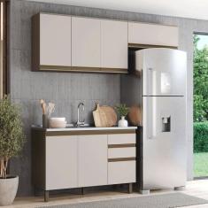 Cozinha Compacta Connect 7 Portas 2 Gavetas 100% Mdf Duna/Cristal - Henn