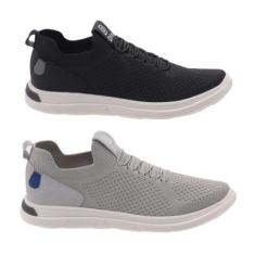 Kit 2 Tênis Casual Masculino Knit Confortável Macio-Masculino