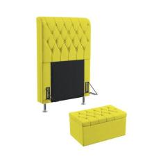 Kit Cabeceira Bellatrix 90 Para Cama de Solteiro e Calçadeira Sagitari