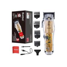  Kemei KM-NG203 Máquina Corte Cabelo Barba Bigode Transparente Recarre
