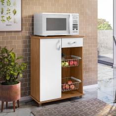 Balcão Fruteira Notável Belize New 1 Porta 1 Gaveta Freijo/branco