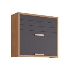 Armário Aéreo p/ Cozinha Eloise c/2 Portas Basculante Riscadas 80 cm F