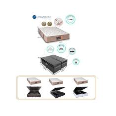 Conjunto Cama Box Baú  Casal King + Colchão Sankonfort Tranquillité 19