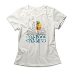 Camiseta Studio Geek Open Book Open Mind Feminino-Feminino