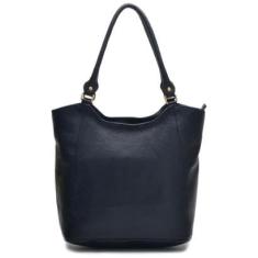 Bolsa Saco Feminina Couro Zíper Alça Fixa Casual Clássica-Feminino