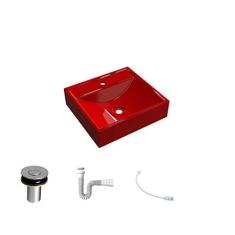 Kit Cuba Q39 C/Válvula Click 1''B (2,6cm) + Sifão Pvc + Flexível Vermelho