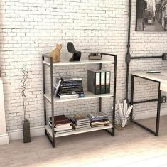 Estante Multiuso 104cmx80cm 3 Prateleiras Kuadra Compace Snow