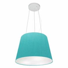 Lustre Pendente Cone Md-4152 Cúpula Em Tecido 30/40x30cm Azul