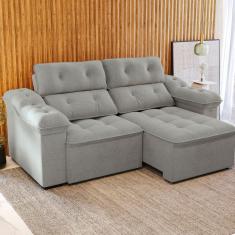 Sofá 260 cm Retrátil e Reclinável Sierra Cinza